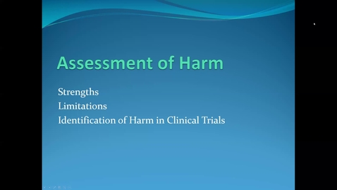 Thumbnail for entry Lecture 6.2. Assessment and Reporting of Harm (Part 2) [PHS580]