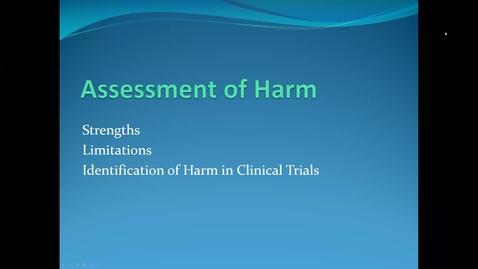 Thumbnail for Lecture 6.2. Assessment and Reporting of Harm (Part 2) [PHS580]