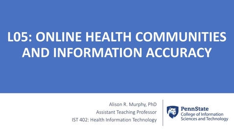 Thumbnail for 5.1: Online Health Communities and Information Accuracy