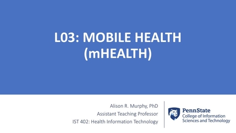 Thumbnail for 3.1: Mobile Health (mHealth)