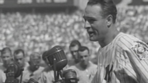 Thumbnail for Gehrig delivers his famous speech at Yankee Stadium
