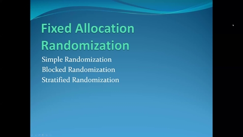 Thumbnail for entry Lecture 3.1. The Randomization Process (Part 2) [PHS580]