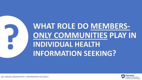 Thumbnail for 5.4: Role of Members Only Communities