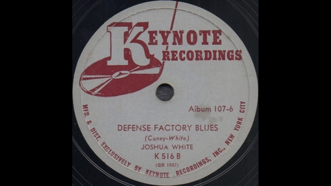 Thumbnail for DEFENSE FACTORY BLUES / JOSHUA WHITE [KEYNOTE K 516 B]