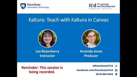 Thumbnail for Kaltura: Teaching with Kaltura in Canvas