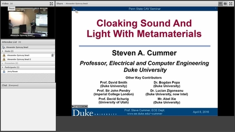 Thumbnail for Cloaking Sound and Light with Metamaterials - 4/8/16