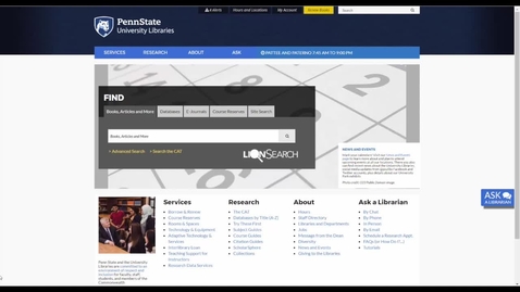 Thumbnail for SOC573_and_APDEM803_L02_Using_LionSearch_for_Book_Reviews