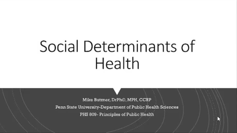 Thumbnail for entry Social Determinants of Health [PHS809]