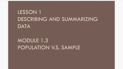 Thumbnail for Lesson 1.3. Population vs Sample