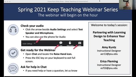 Thumbnail for entry Partnering with Learning Design to Enhance Your Teaching