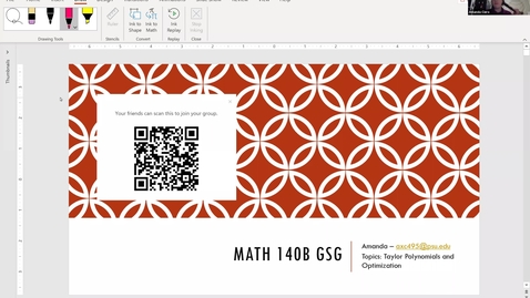 Thumbnail for PSL-GSG MATH 140B - Amanda (Fall 2020 Week 13)