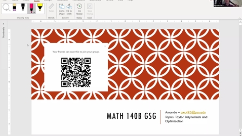 Thumbnail for entry PSL-GSG MATH 140B - Amanda (Fall 2020 Week 13)