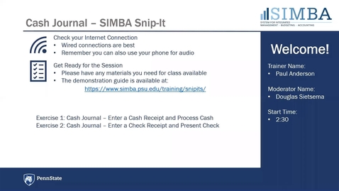 Thumbnail for SIMBA Snip-it: Cash Journal Overview