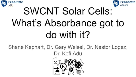 Thumbnail for entry SWCNT Solar Cells: What's Absorbance got to do with it?