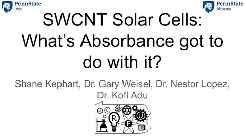 Thumbnail for SWCNT Solar Cells: What's Absorbance got to do with it?