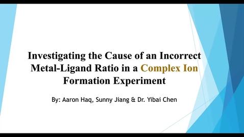 Thumbnail for entry Investigating the Cause of an Incorrect Metal-Ligand Ratio in a Complex Ion Formation Experiment