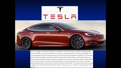 Thumbnail for entry FIN301: S10 - Tesla Case Study