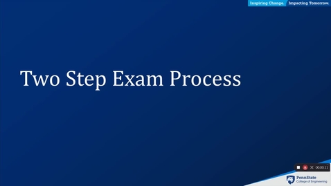 Thumbnail for entry Two Part Exam Process
