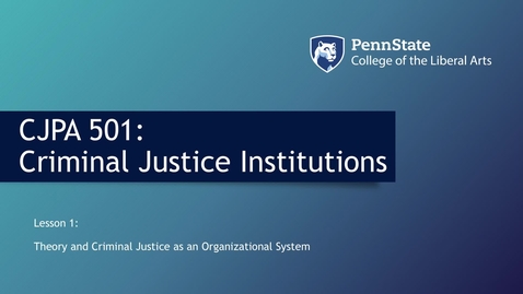 Thumbnail for CJPA501_L01_Lecture