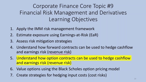 Thumbnail for Topic 9 Section 5 Hedging Revenue Risk with Option Contracts (AD)