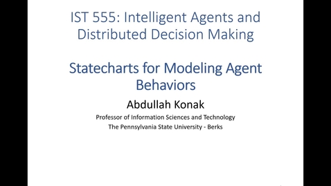Thumbnail for L03a: Statecharts for Modeling Agents (IST 555)