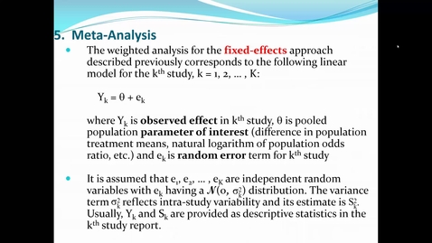 Thumbnail for Lecture 12.1. Meta-Analysis (Part 4) [PHS580]