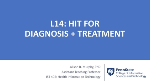 Thumbnail for entry 14 .1 HIT for Diagnosis + Treatment