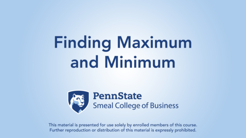 Thumbnail for Finding Maximum and Minimum