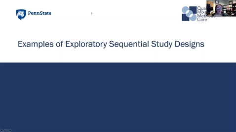 Thumbnail for Lesson 4 Module 3: Examples of Exploratory Sequential Designs [PHS538]