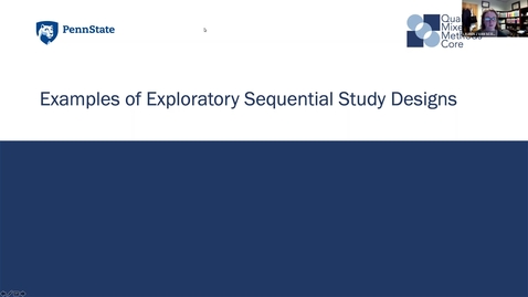 Thumbnail for entry Lesson 4 Module 3: Examples of Exploratory Sequential Designs [PHS538]