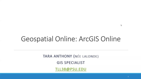 Thumbnail for entry Geospatial Online: ArcGIS Online