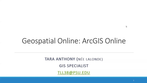 Thumbnail for Geospatial Online: ArcGIS Online