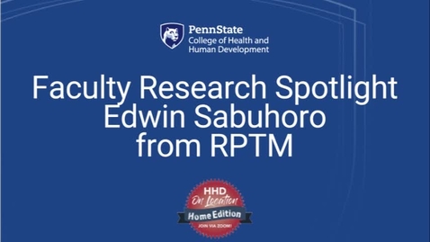 Thumbnail for entry Faculty Research Spotlight Edwin Sabuhoro from RPTM