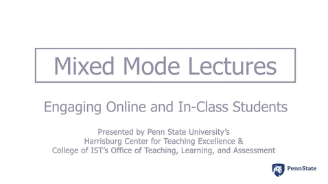 Thumbnail for Mixed Mode Lectures