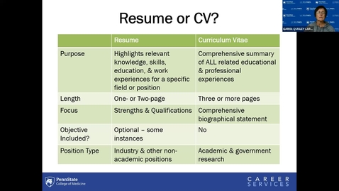 Thumbnail for entry Resumes vs CVs [PHS809]