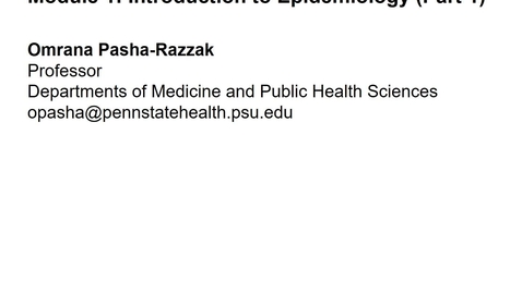 Thumbnail for Lesson 1.1. What is Epidemiology [PHS550]