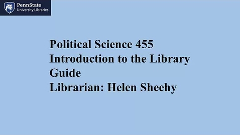 Thumbnail for PLSC455_Introduction_to_the_Library_Guide