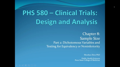 Thumbnail for Lecture 6.1. Sample Size (II) (Part 1) [PHS580]