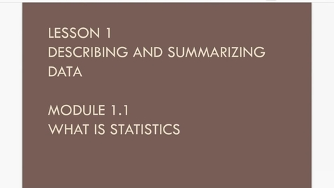 Thumbnail for Lesson 1.1. What is Statistics