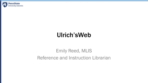 Thumbnail for Ulrich'sWeb