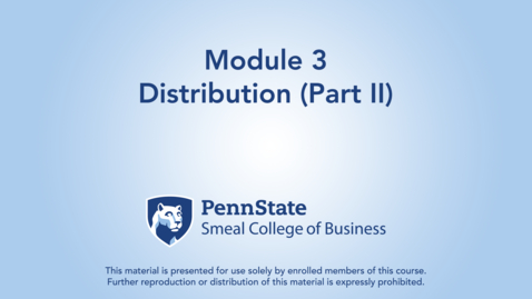 Thumbnail for ACCTG 802 Module 3: Distribution (Part II)