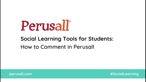 Thumbnail for Social Learning Tools for Students | How to comment in Perusall