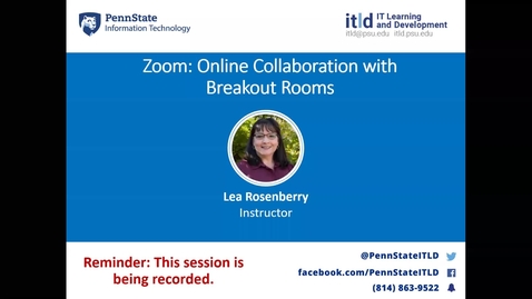 Thumbnail for entry Zoom: Promoting Online Collaboration with Breakout Rooms