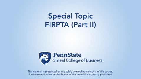 Thumbnail for ACCTG 802 Special Topic | FIRPTA (Part II)