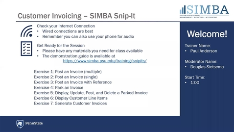 Thumbnail for entry SIMBA Snip-it: Customer Invoicing Overview