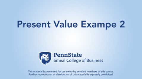 Thumbnail for Present Value Example #2