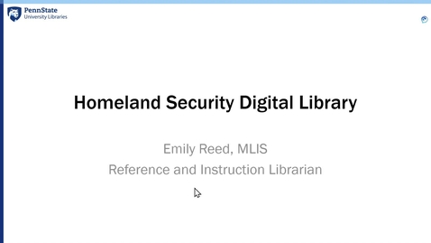 Thumbnail for entry Homeland Security Digital Library