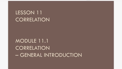 Thumbnail for Module 11.1. Correlation Intro