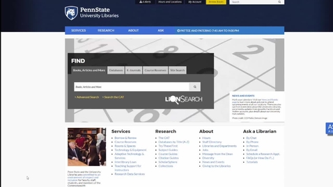 Thumbnail for SOC573_and_APDEM803_L02_Using_LionSearch_for_Handbooks