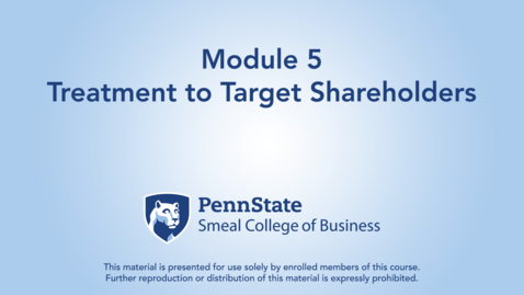 Thumbnail for ACCTG 802 Module 5: Treatment to Target Shareholders